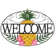 Welcome Pineapple Metal Wall Decor