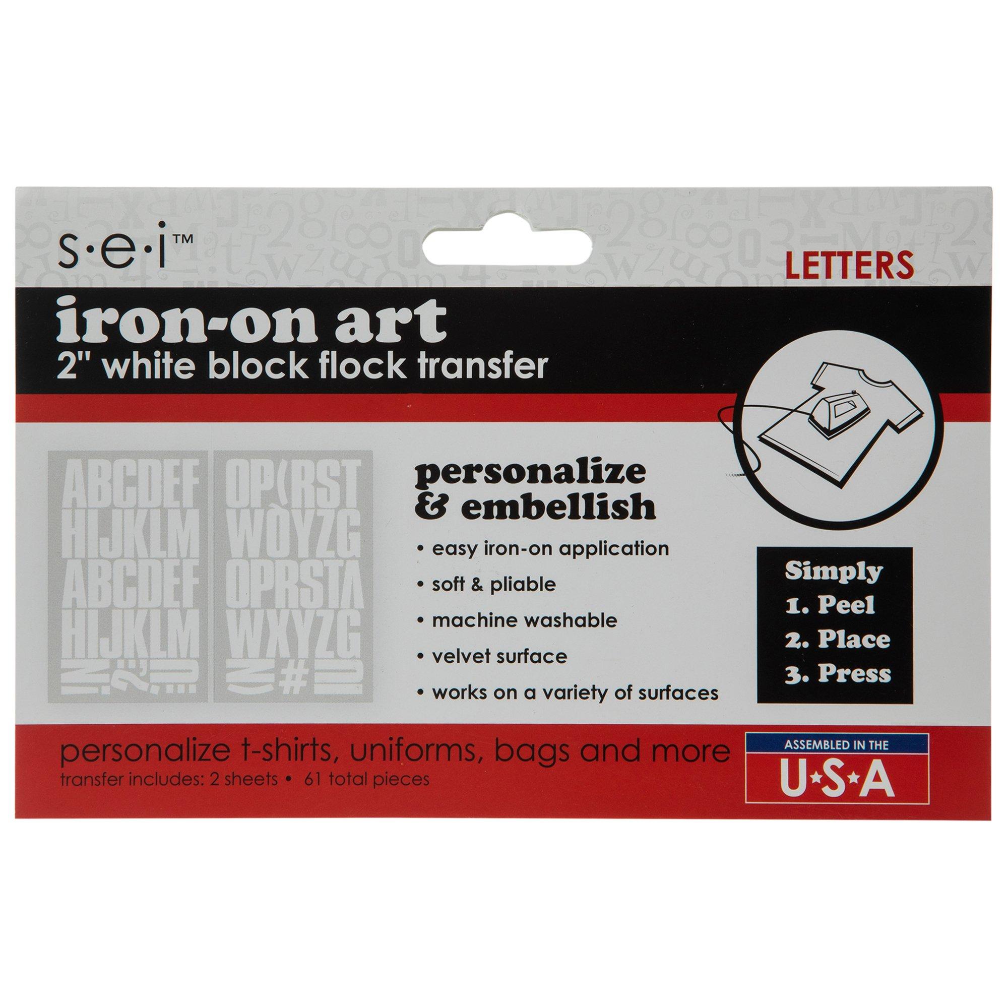 Block Flocked Iron-On Transfer Alphabet | Hobby Lobby | 581868