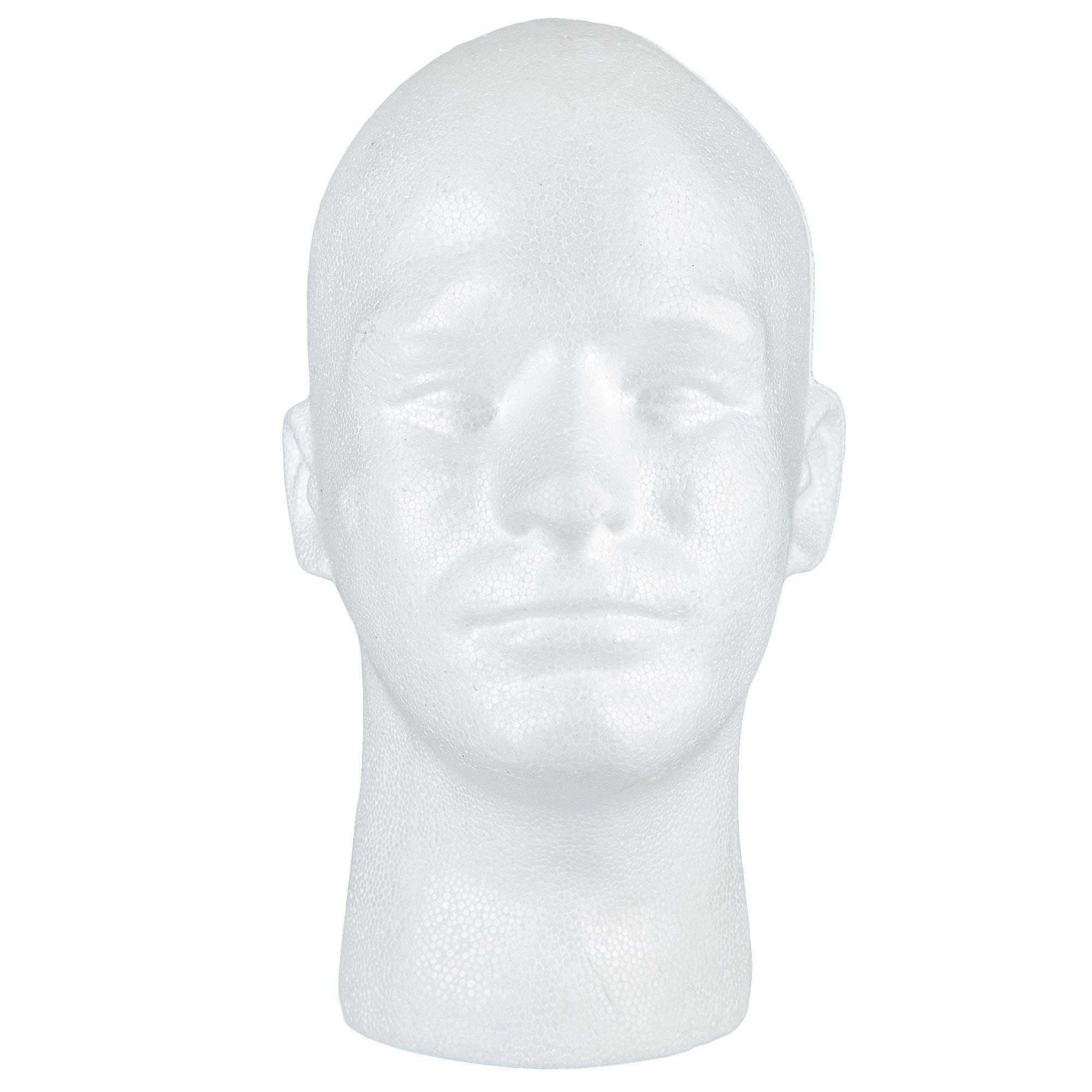 Male Face Styrofoam Mannequin Head, Size: 11, Gray