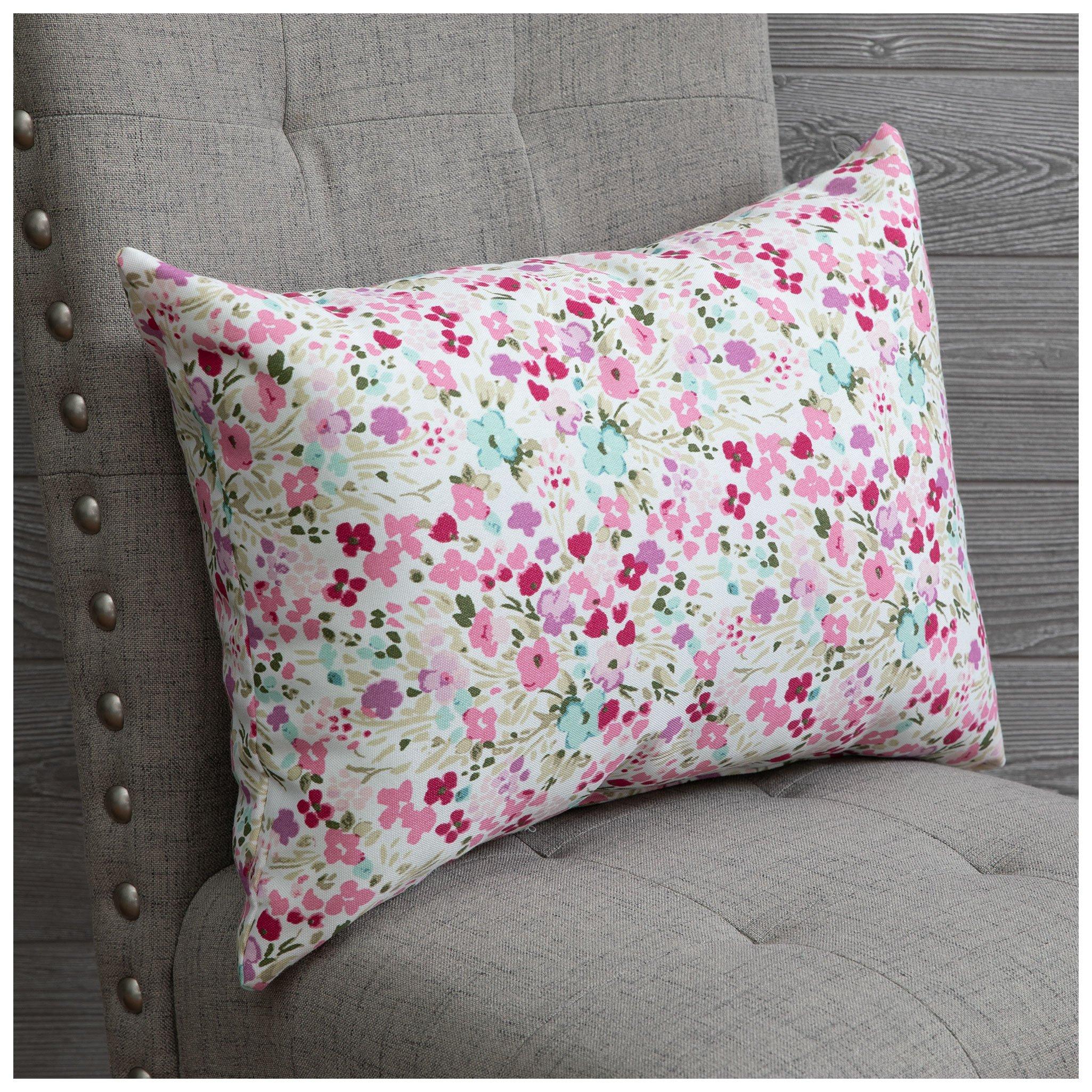 Pillow, Retro Truck and Floral, Gray, Green, Pink Planted Two