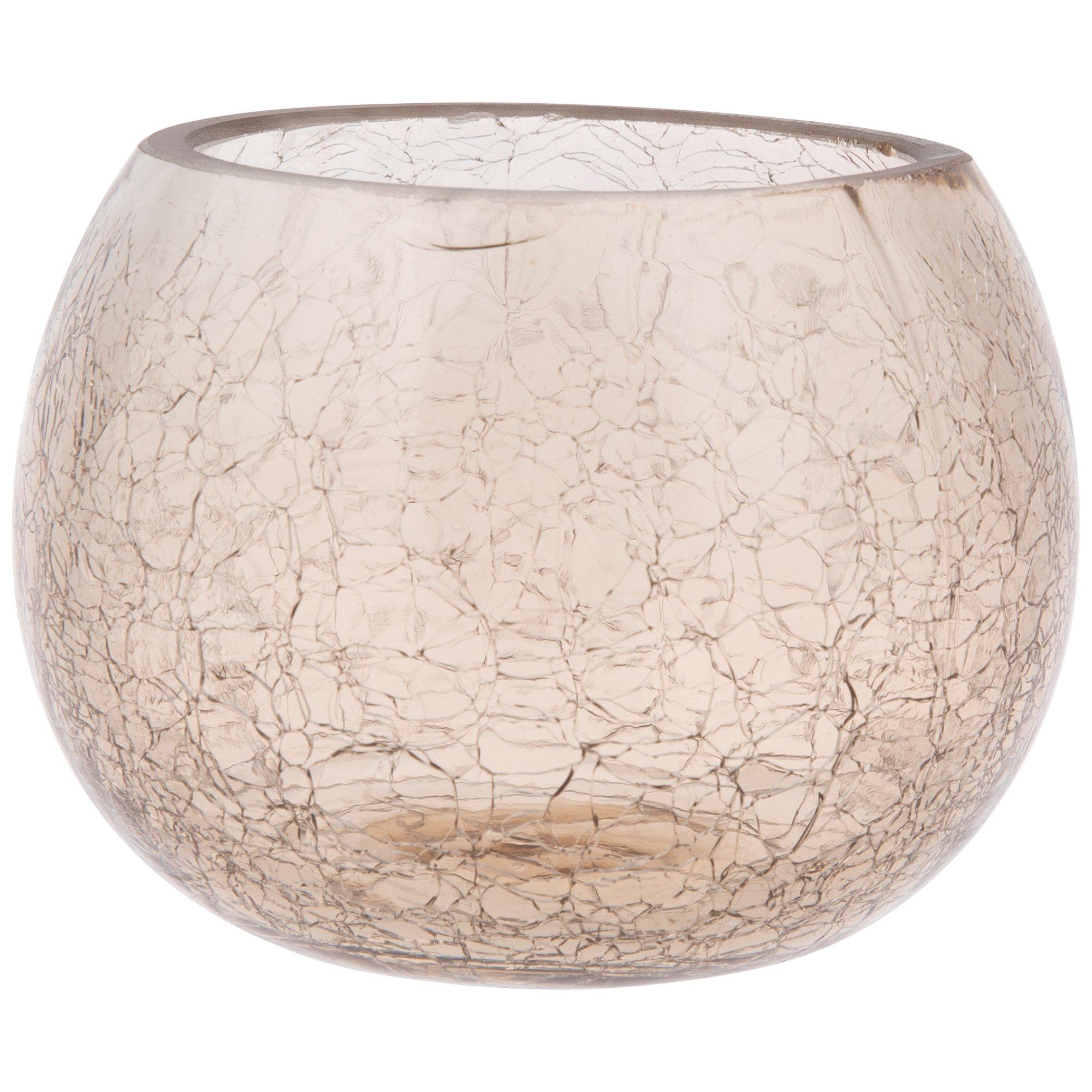 Roly Poly Crackled Glass Candle Holder Hobby Lobby 584805