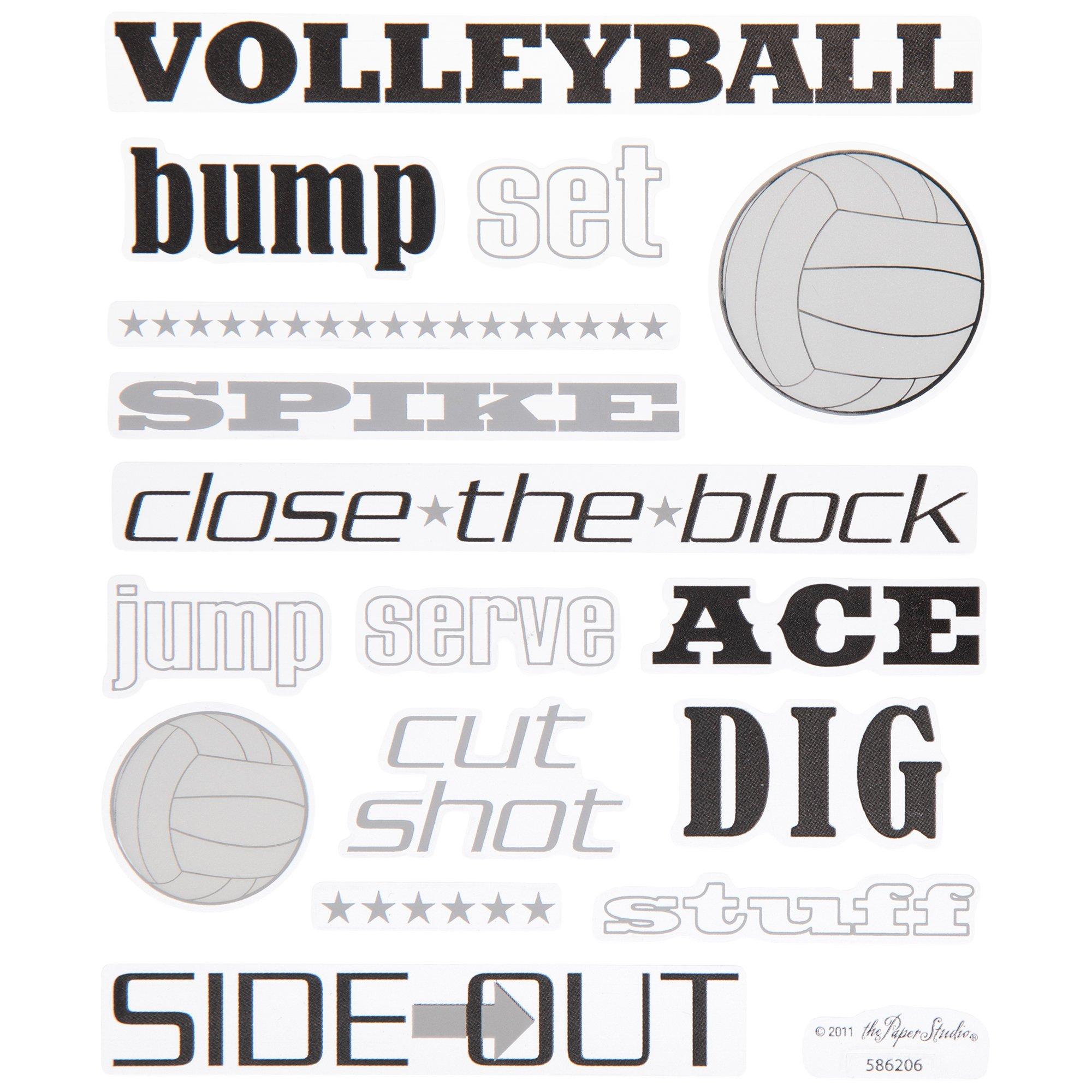 Silver Foil Volleyball Stickers Hobby Lobby 586206