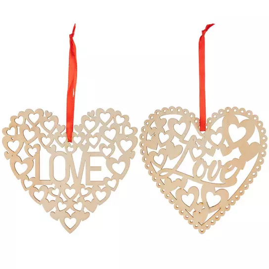 Sublimation Blank Ornaments Valentines Day Heart Wooden MDF Board