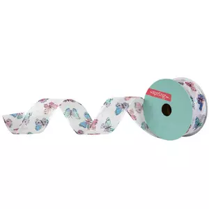 Butterfly Wired Edge Sheer Ribbon - 1 1/2"