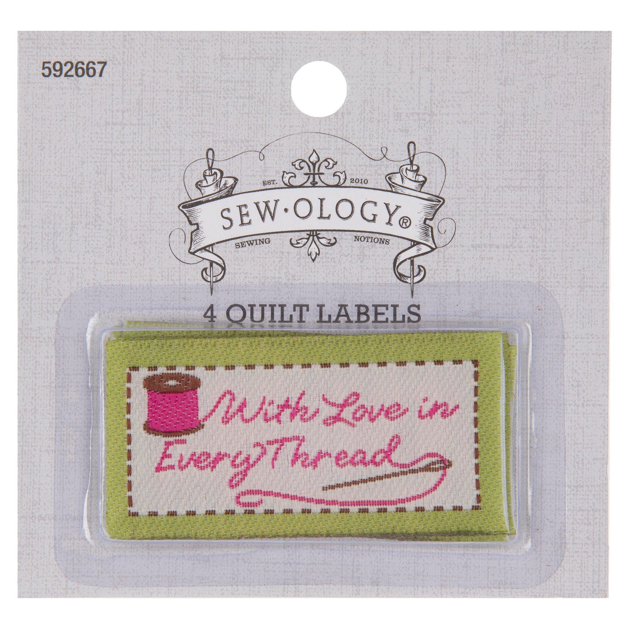 With Love In Every Thread Quilt Labels, Hobby Lobby