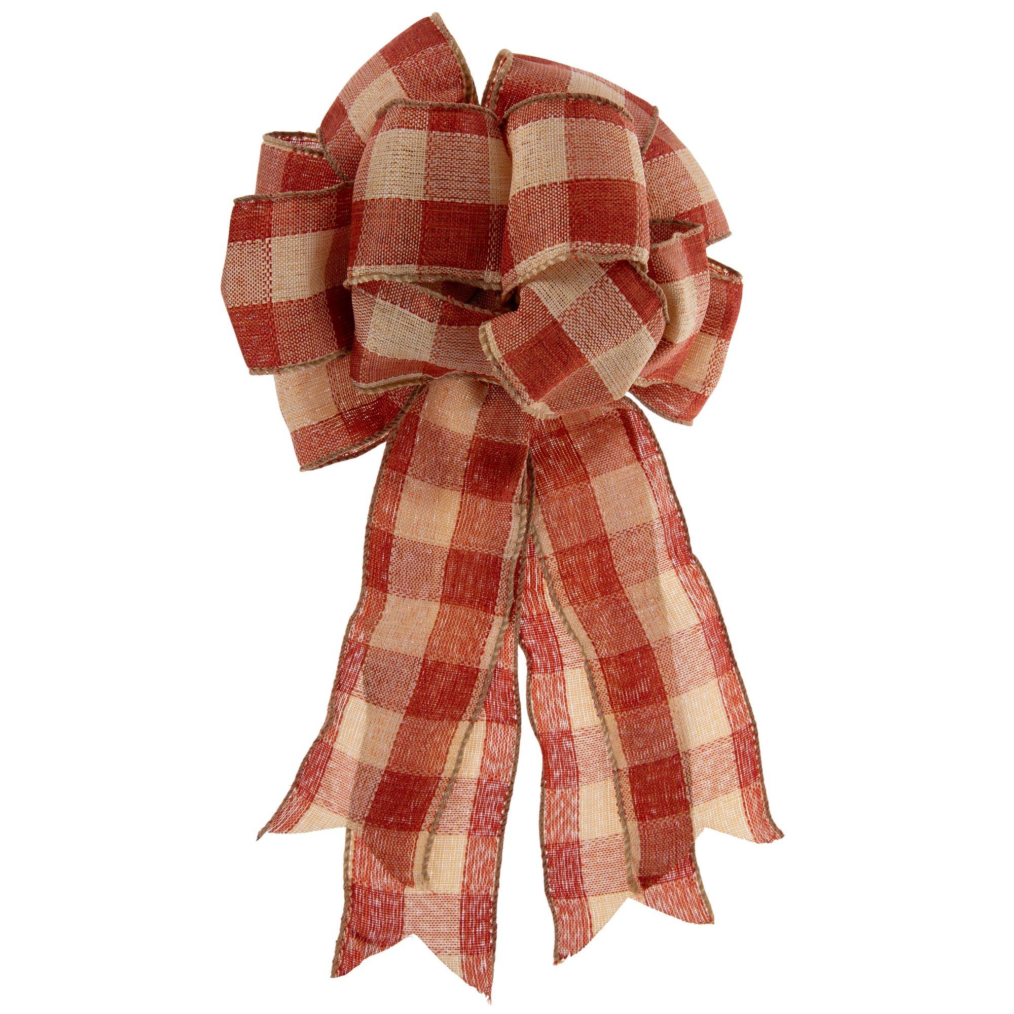 Burnt Orange & Tan Buffalo Check Bow Hobby Lobby 5927744