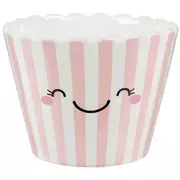 Pink Stripes Smiley Face Popcorn Bowl