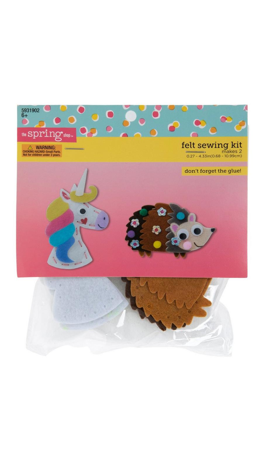 特撮 Kentucky Crafts Unicorn & Hedgehog Felt Sewing Craft Kit | Hobby Lobby | 5931902