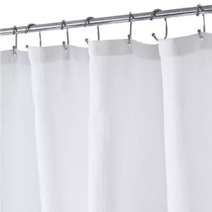 White Waffle Texture Shower Curtain