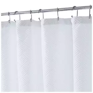 White Geometric Shower Curtain