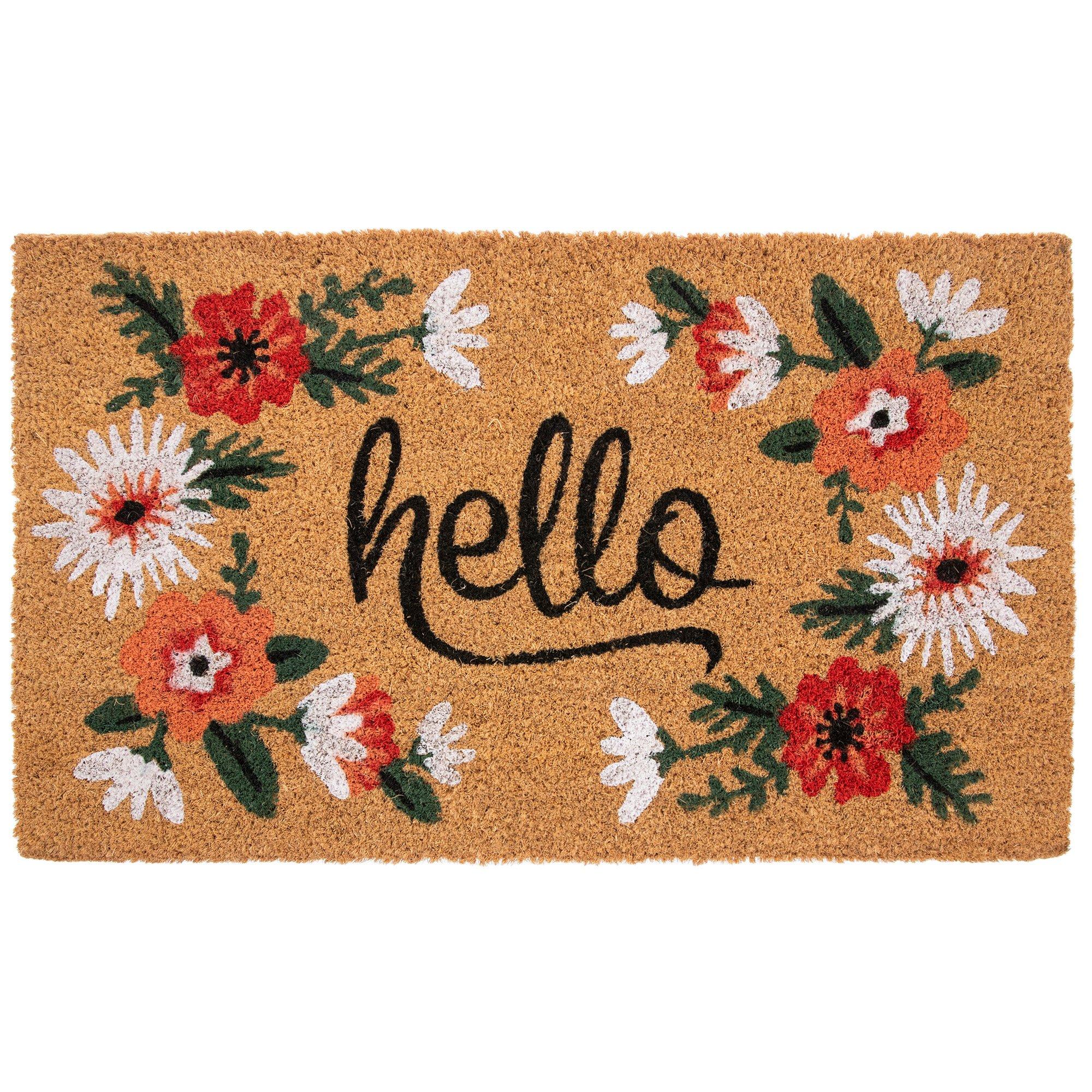 Hello Floral Coir Doormat Hobby Lobby 5933981