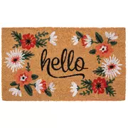Hello Floral Coir Doormat