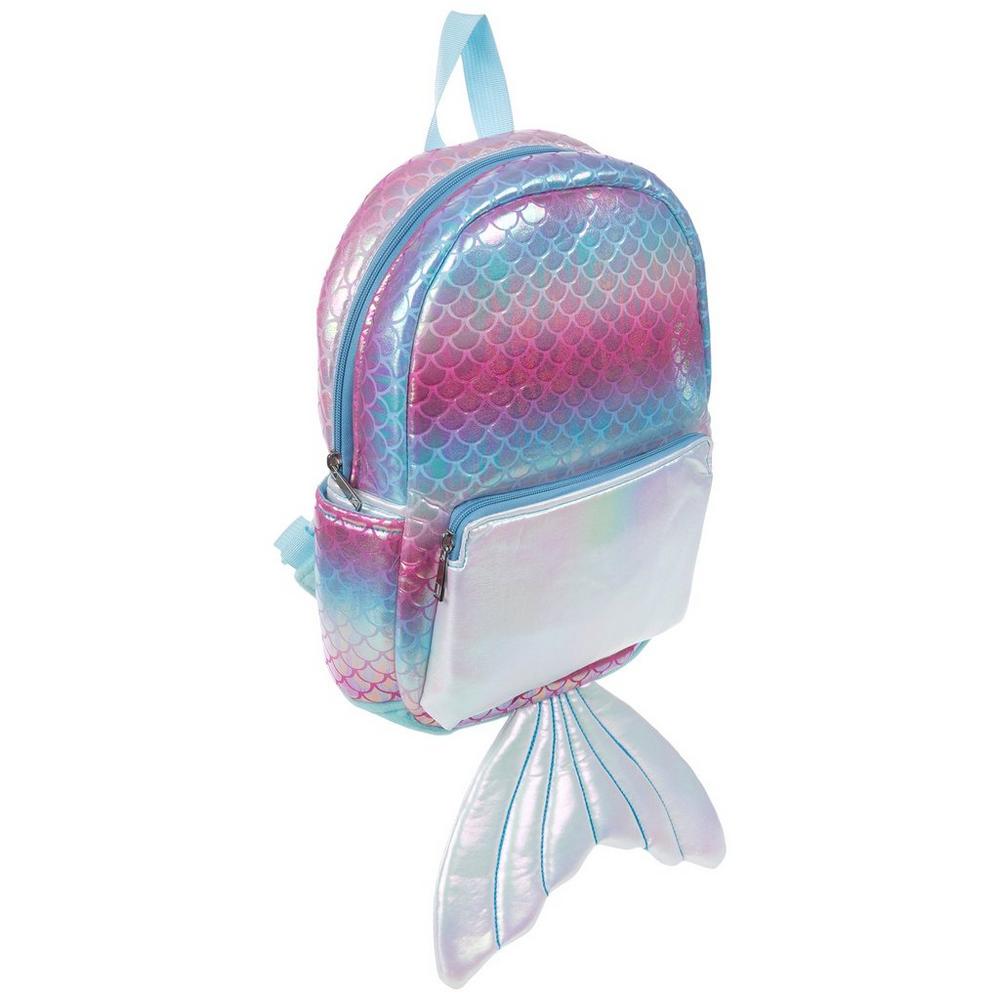 ???‍♀️?WHITE Mermaid Iridescent Backpack JUSTICE MINI BACKPACK INITIAL “K” MERMAID SCALES IRIDESCENT  main image 2