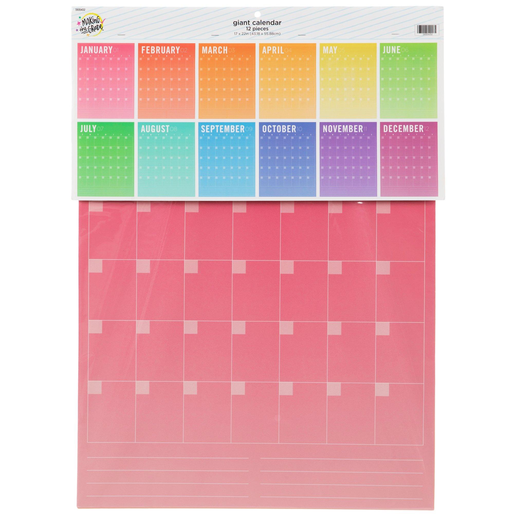 Colorful Giant Calendar Hobby Lobby 5935432