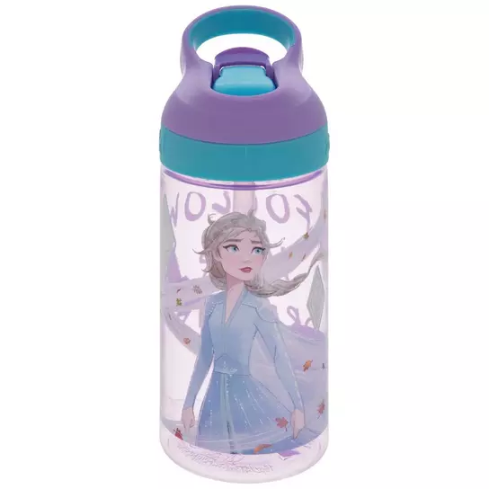 Disney Frozen Aluminum Water Bottle (Pink Flower Top) 