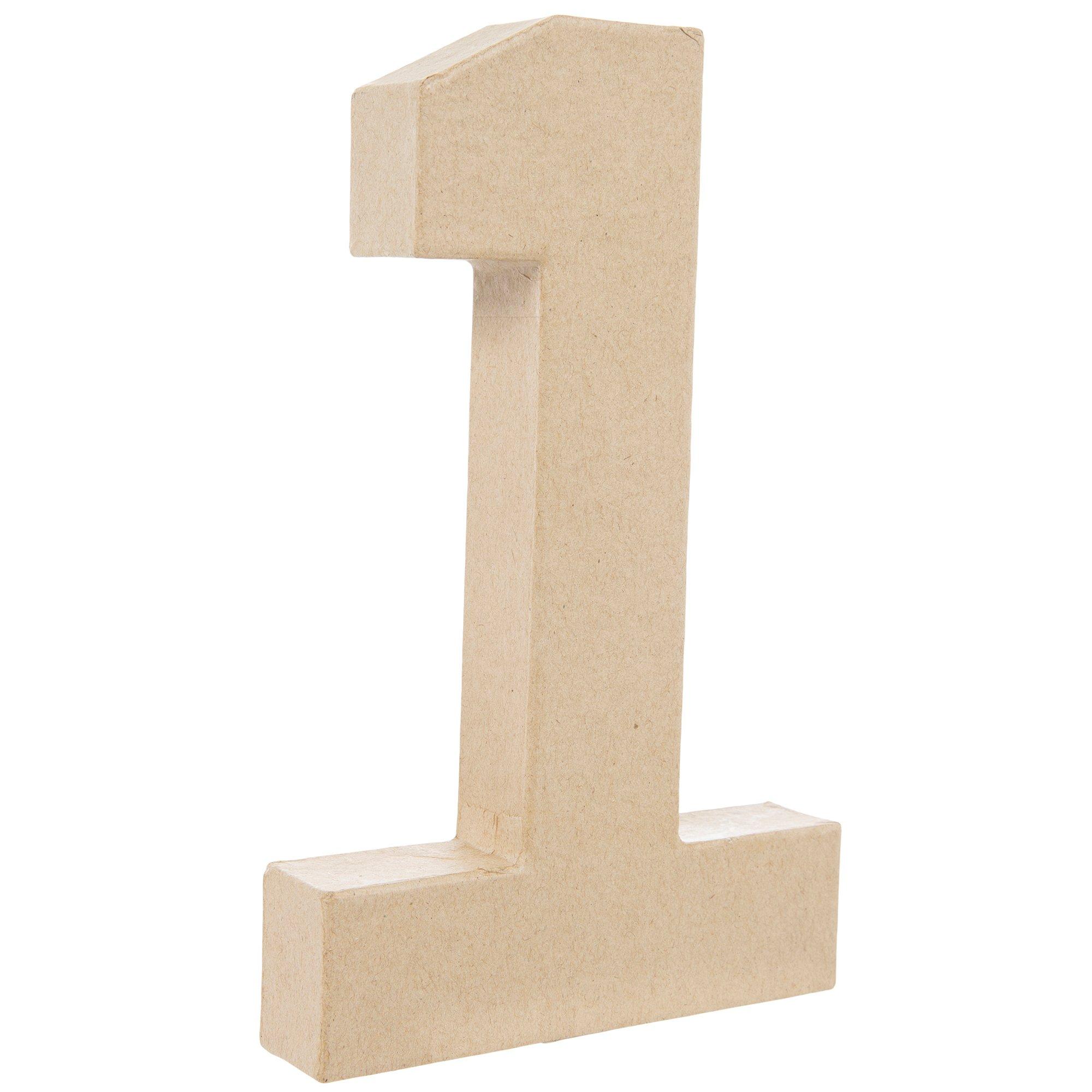 Paper Mache Number - 8" 1 letter view 1