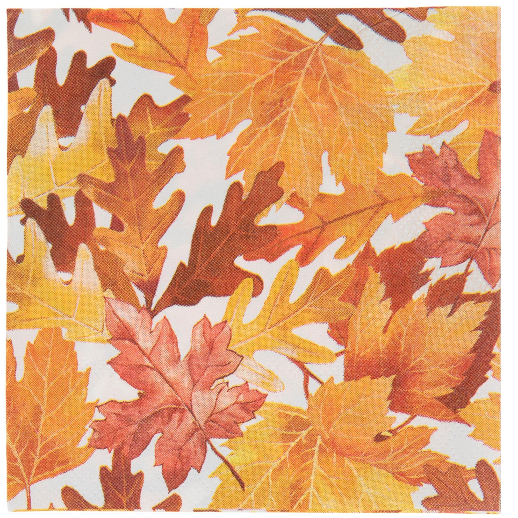 Fall Leaf Stamped Cloth Napkins 