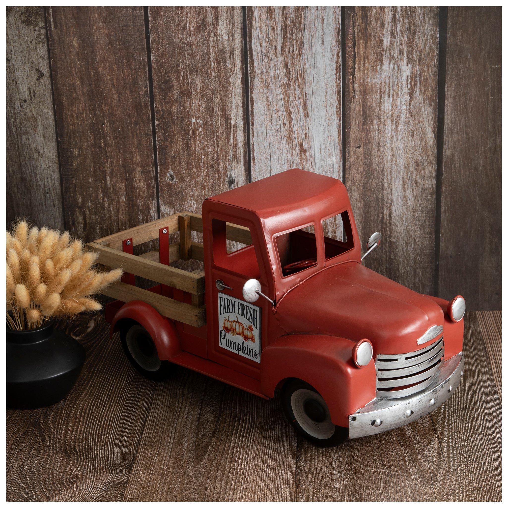 Red Farm Fresh Pumpkins Metal Truck | Hobby Lobby | 5945449