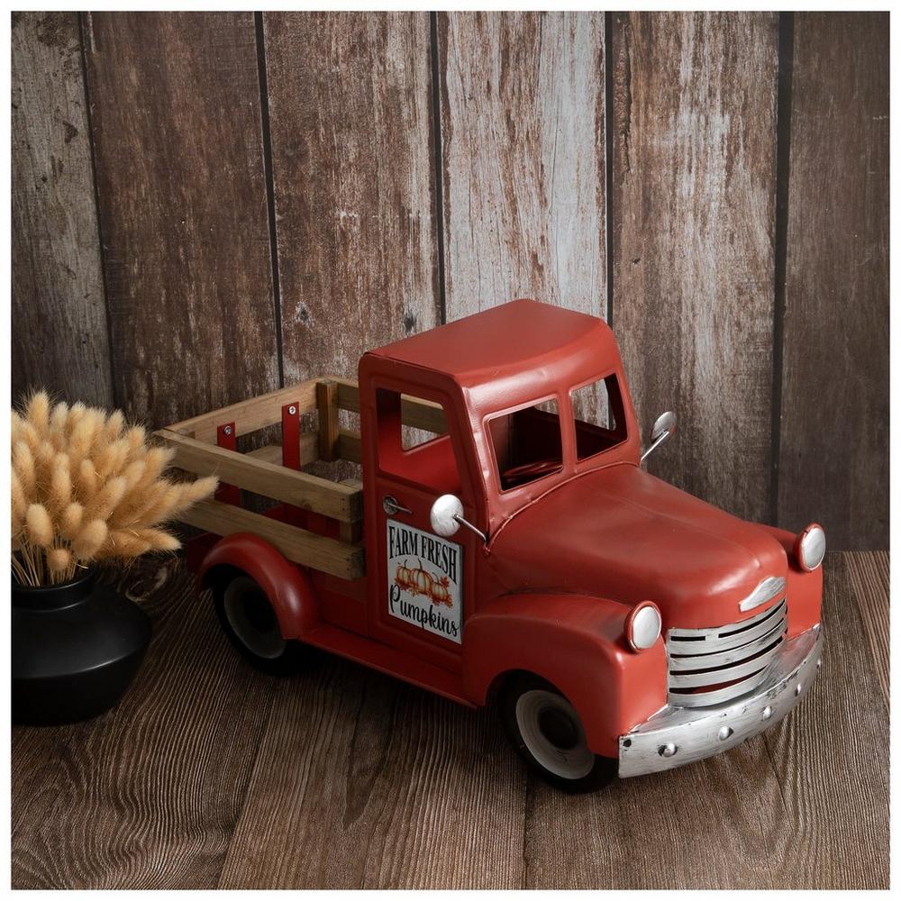 Red Farm Fresh Pumpkins Metal Truck | Hobby Lobby | 5945449