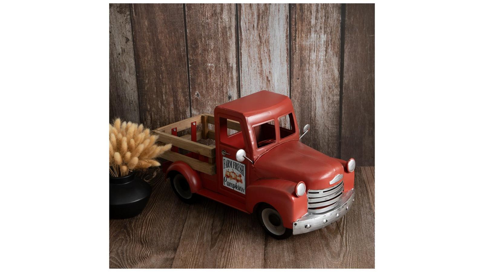 Red Farm Fresh Pumpkins Metal Truck | Hobby Lobby | 5945449