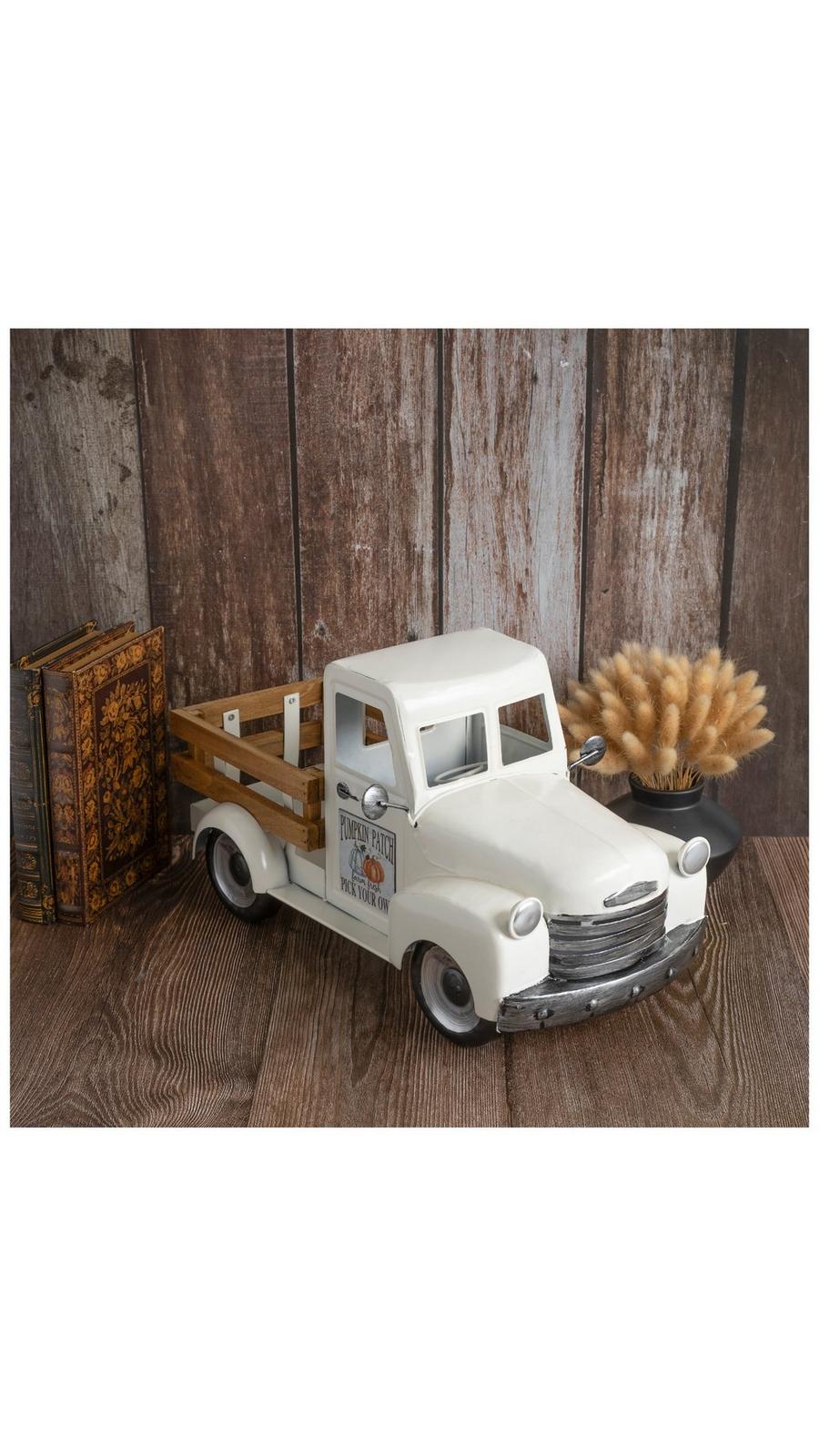 White Pumpkin Patch Metal Truck | Hobby Lobby | 5945456