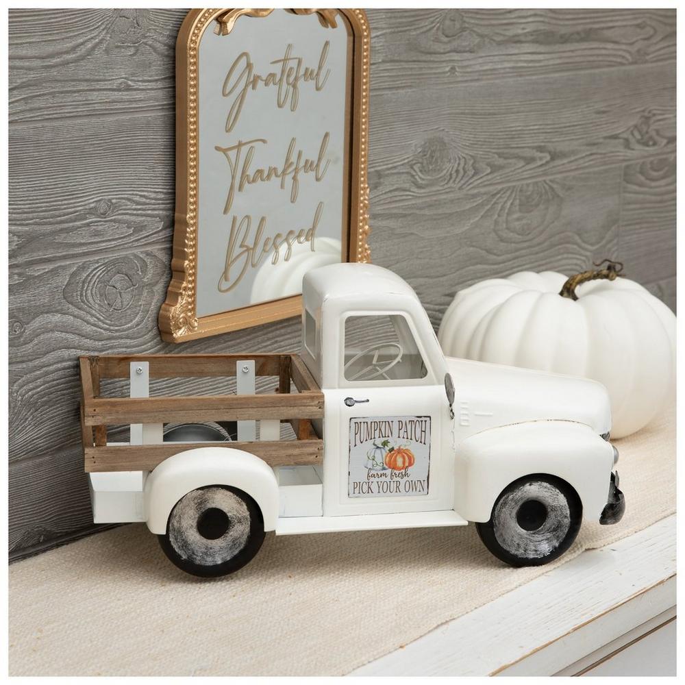 White Pumpkin Patch Metal Truck | Hobby Lobby | 5945456