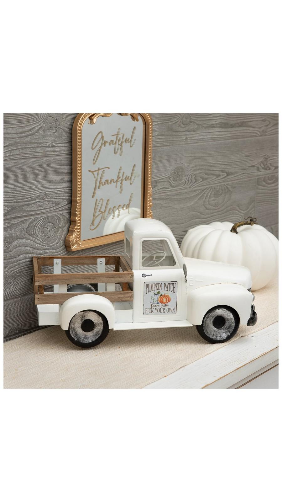 White Pumpkin Patch Metal Truck | Hobby Lobby | 5945456
