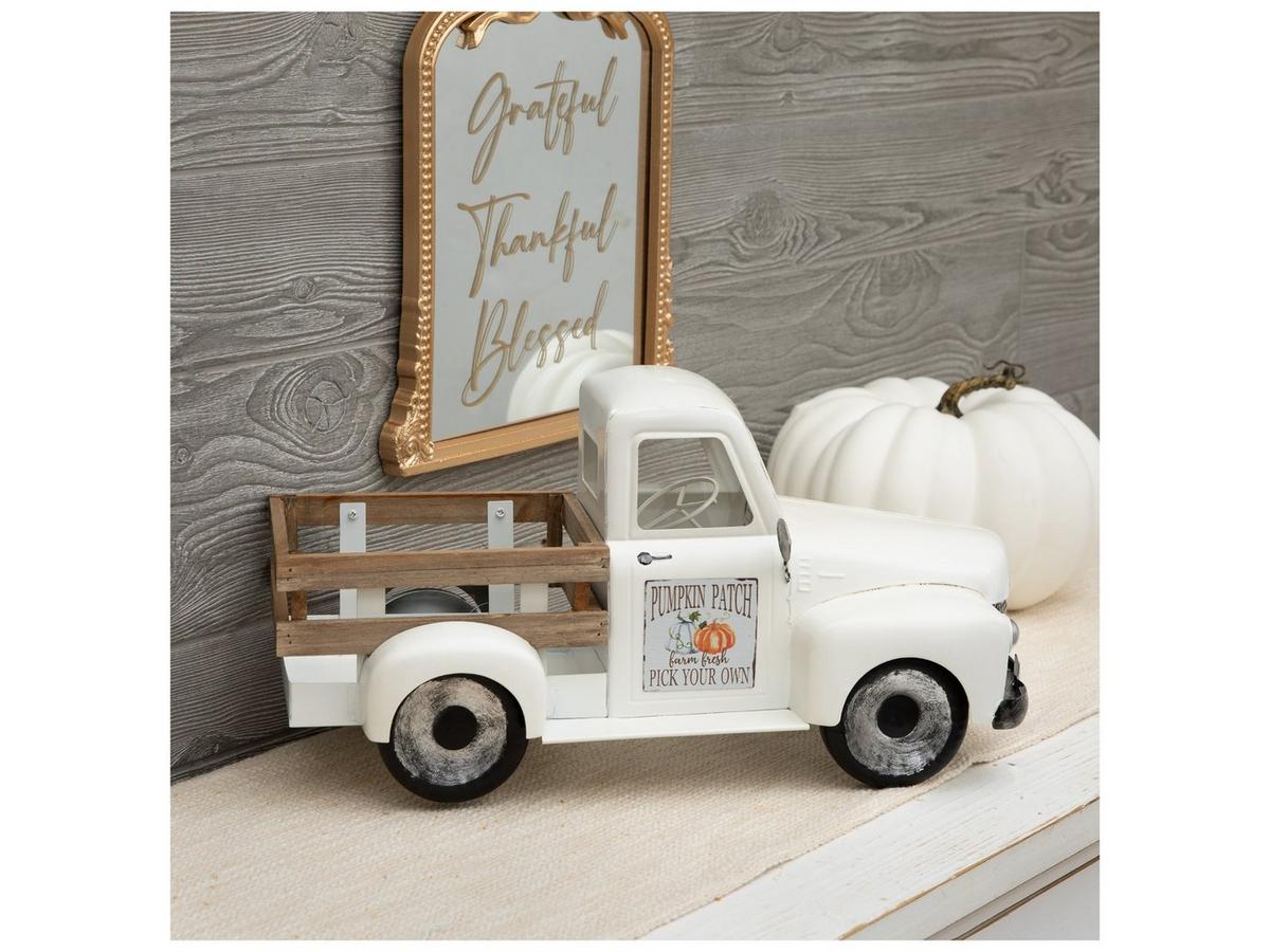 White Pumpkin Patch Metal Truck | Hobby Lobby | 5945456