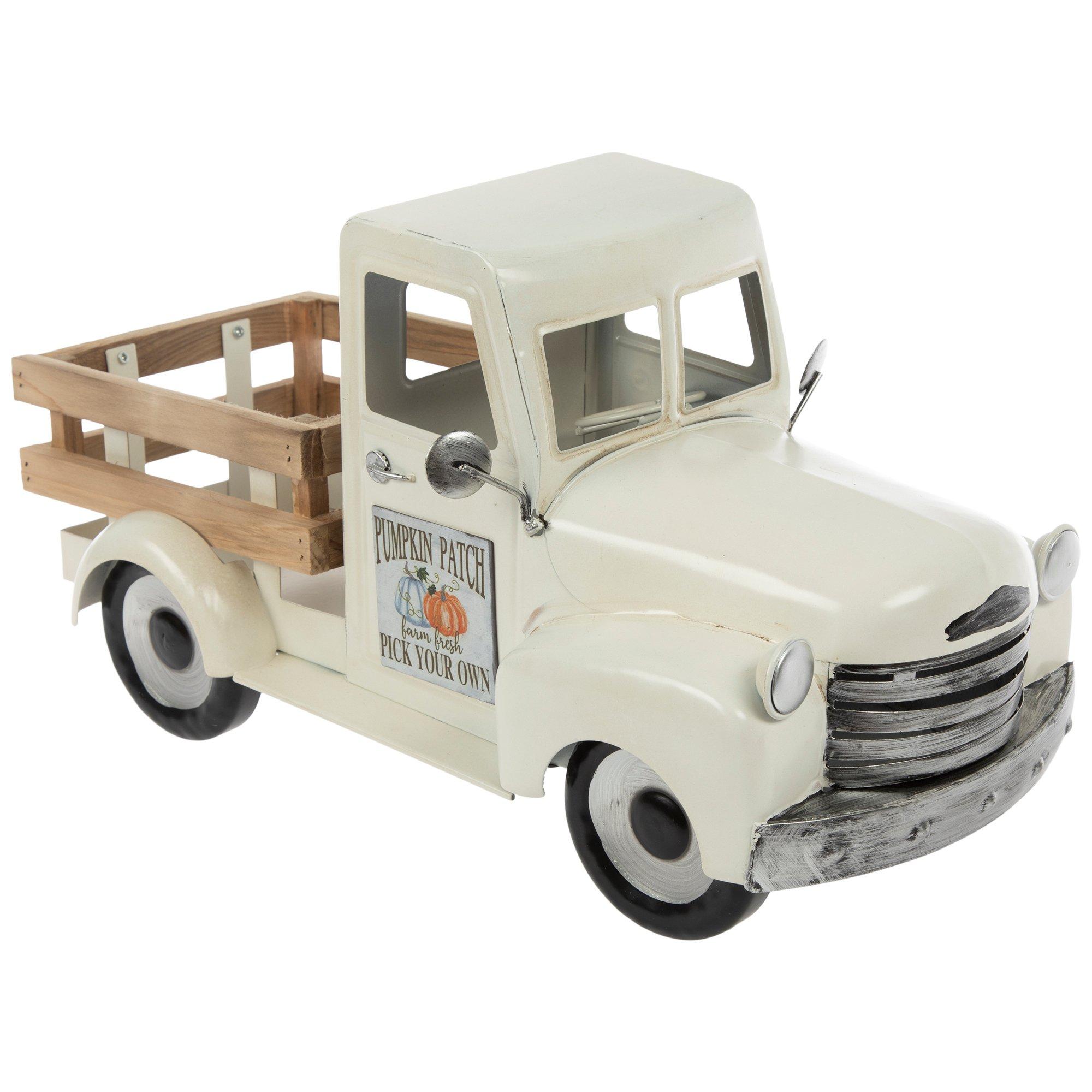 White Pumpkin Patch Metal Truck | Hobby Lobby | 5945456