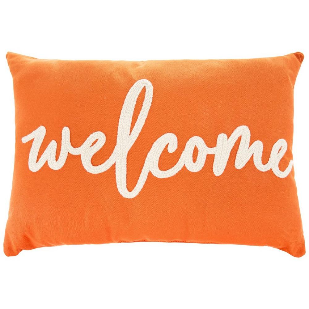 Orange & Brown Plaid Welcome Pillow | Hobby Lobby | 5947023