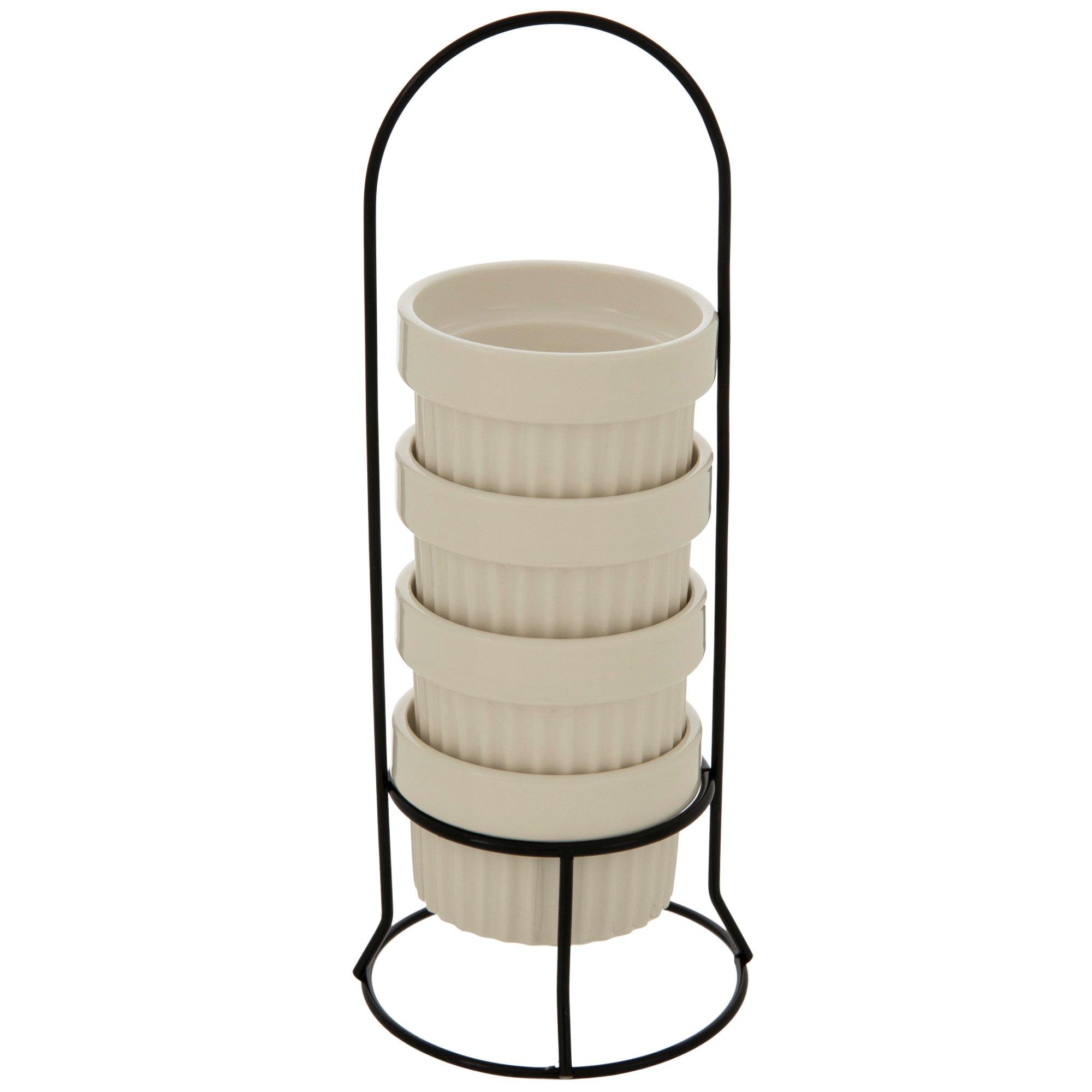 White Mini Ramekins & Holder Hobby Lobby 5947841