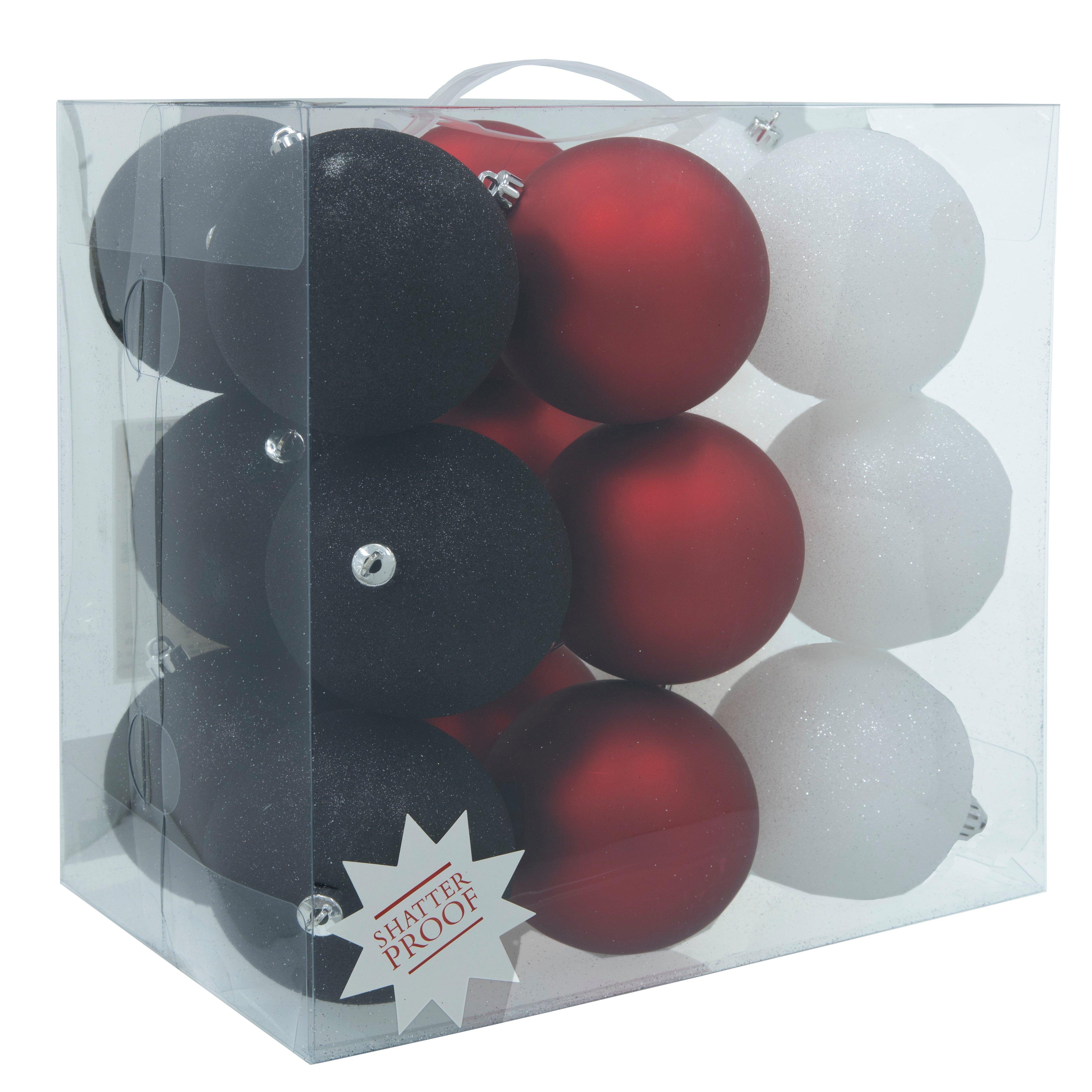 Red, Black & White Ball Ornaments Hobby Lobby 5951439