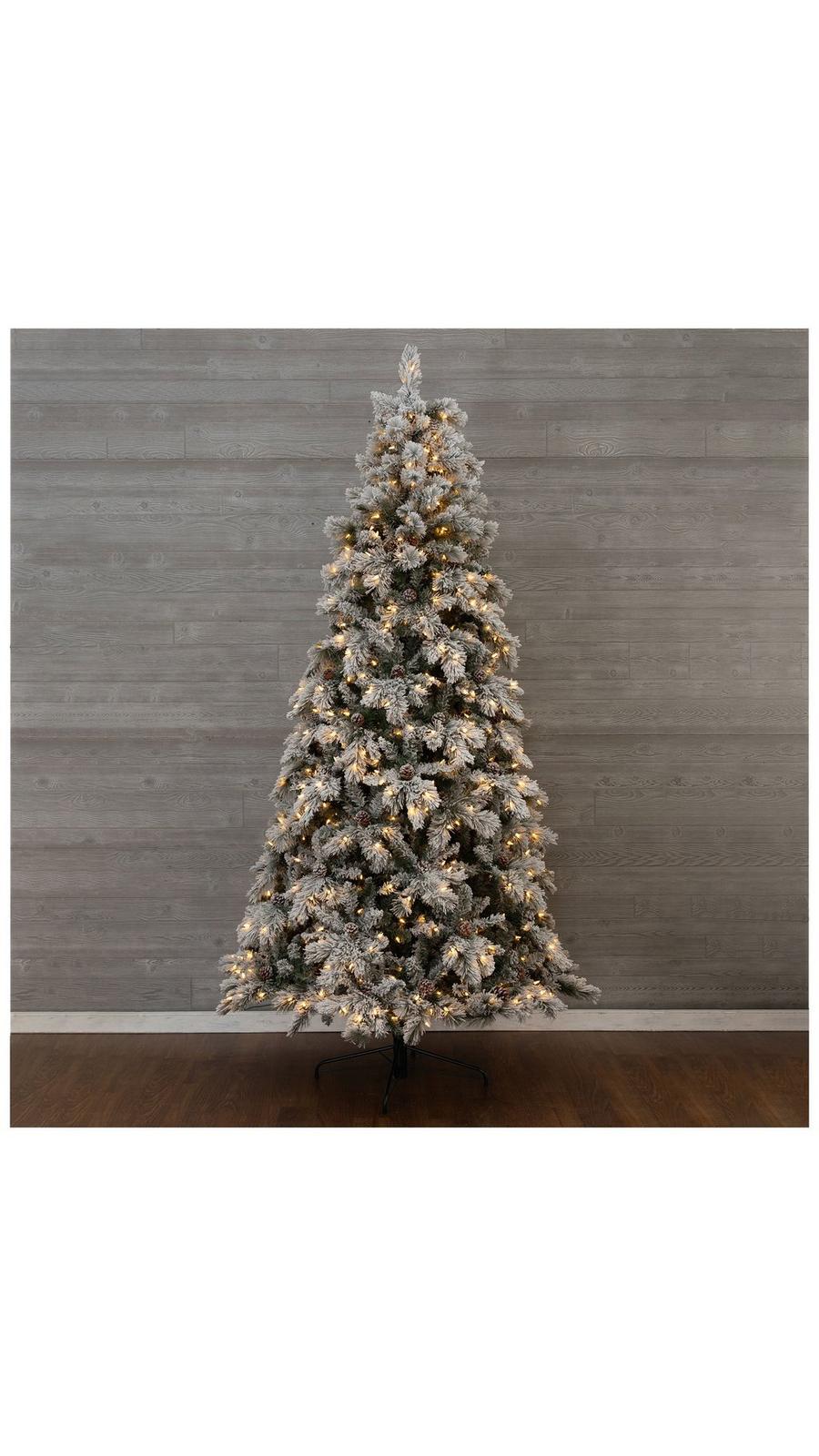 Flocked Edgewood Pine Pre-Lit Christmas Tree - 9 ft | Hobby Lobby