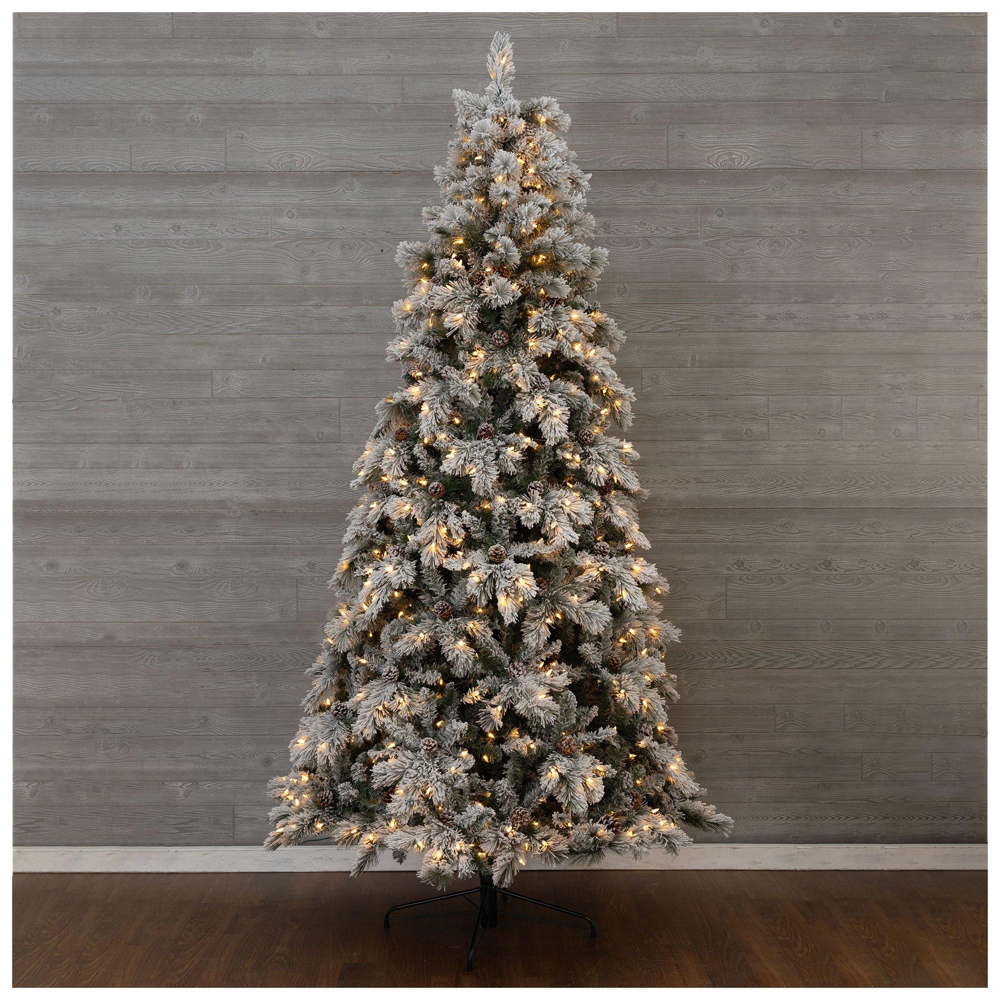 Flocked Edgewood Pine Pre-Lit Christmas Tree - 9 ft | Hobby Lobby | 5955042