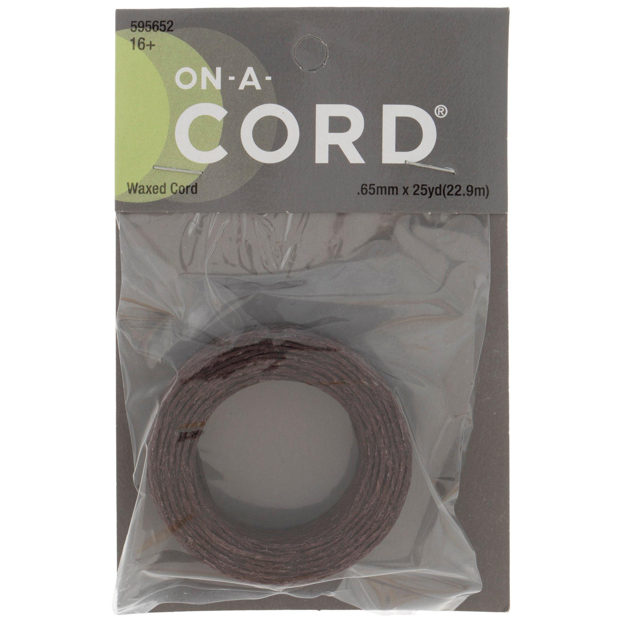 Cord, 4-ply waxed linen, brown (dyed), 0.5-0.8mm, 40-pound test