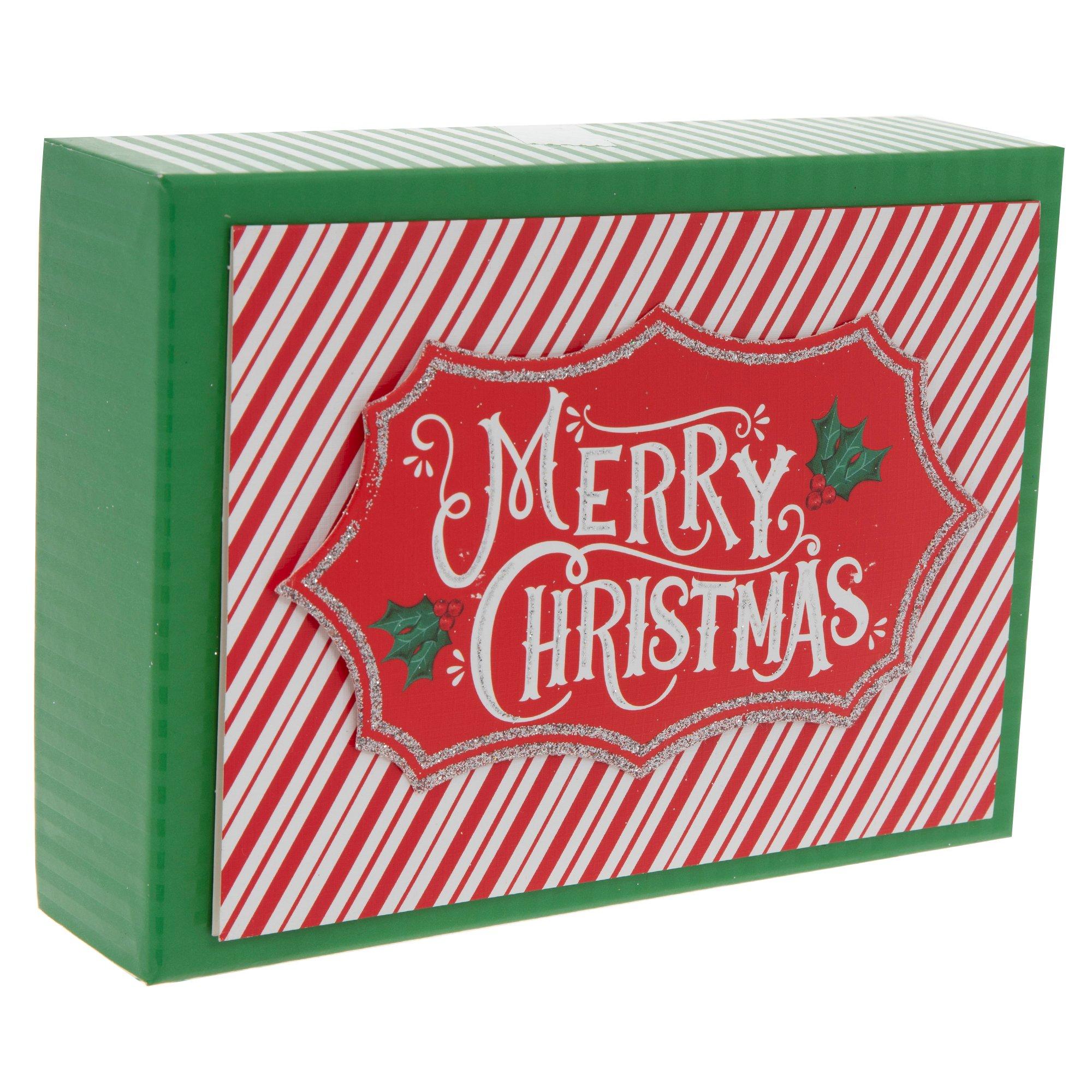 Merry Christmas Striped Christmas Cards view 1