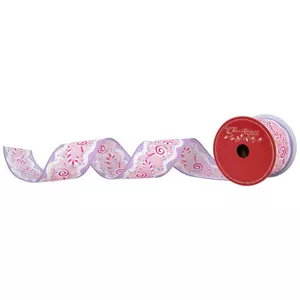 Candy Cane & Sprinkles Wired Edge Ribbon - 2 1/2"