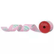 Pink Christmas Tree Wired Edge Ribbon - 2 1/2"