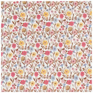Red, Blue & Yellow Floral Apparel Fabric