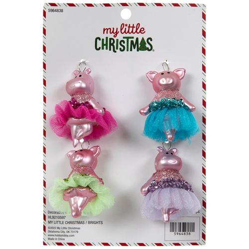 My Little Christmas Mini Ballerina Hippo & Pig Ornaments — $2.99 at Hobby Lobby