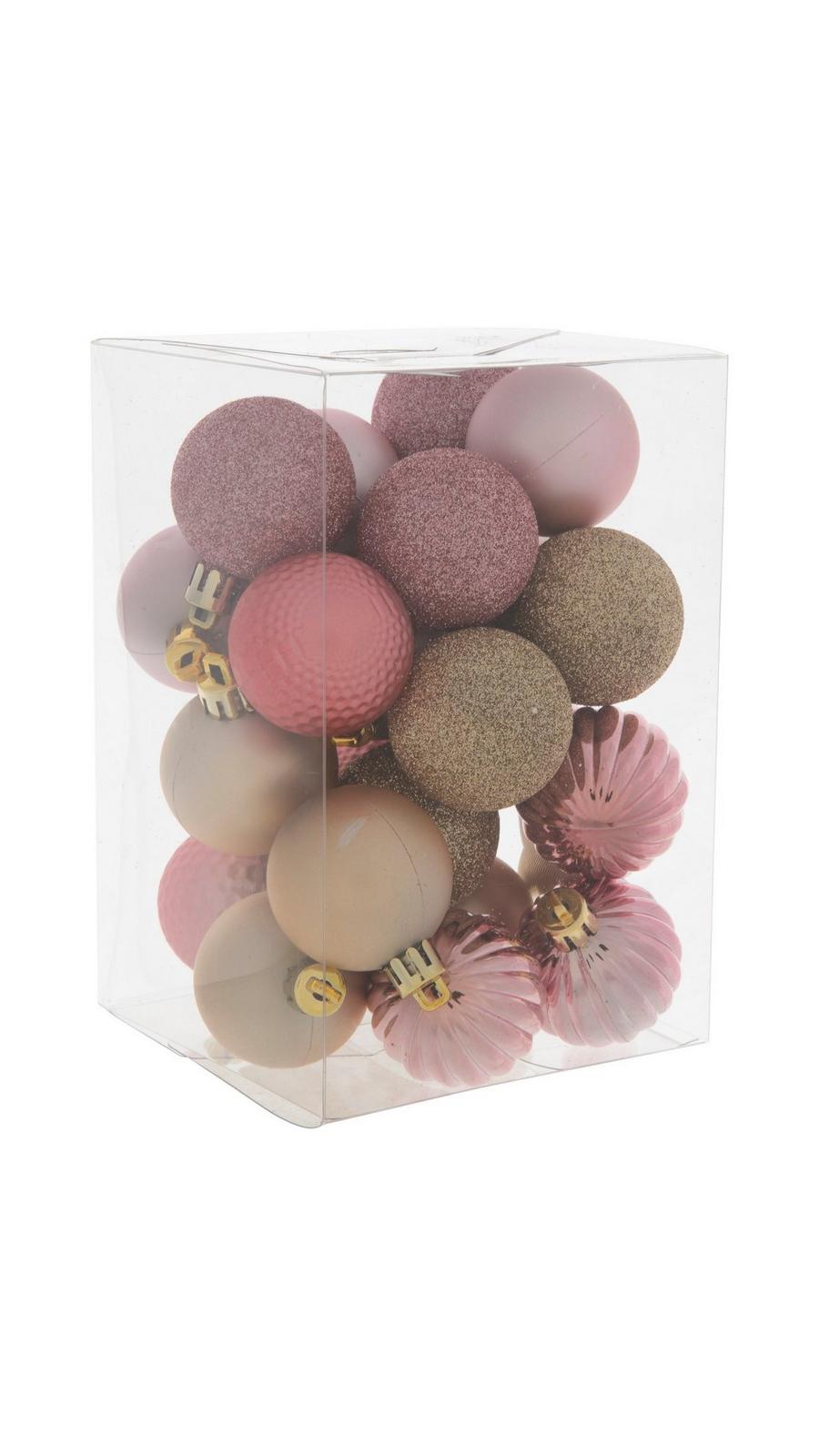 ◇hug your skin◇ Ornament printed top greyish pink Pink & Gold Mini Glam Ornament Set | Hobby Lobby | 5965454