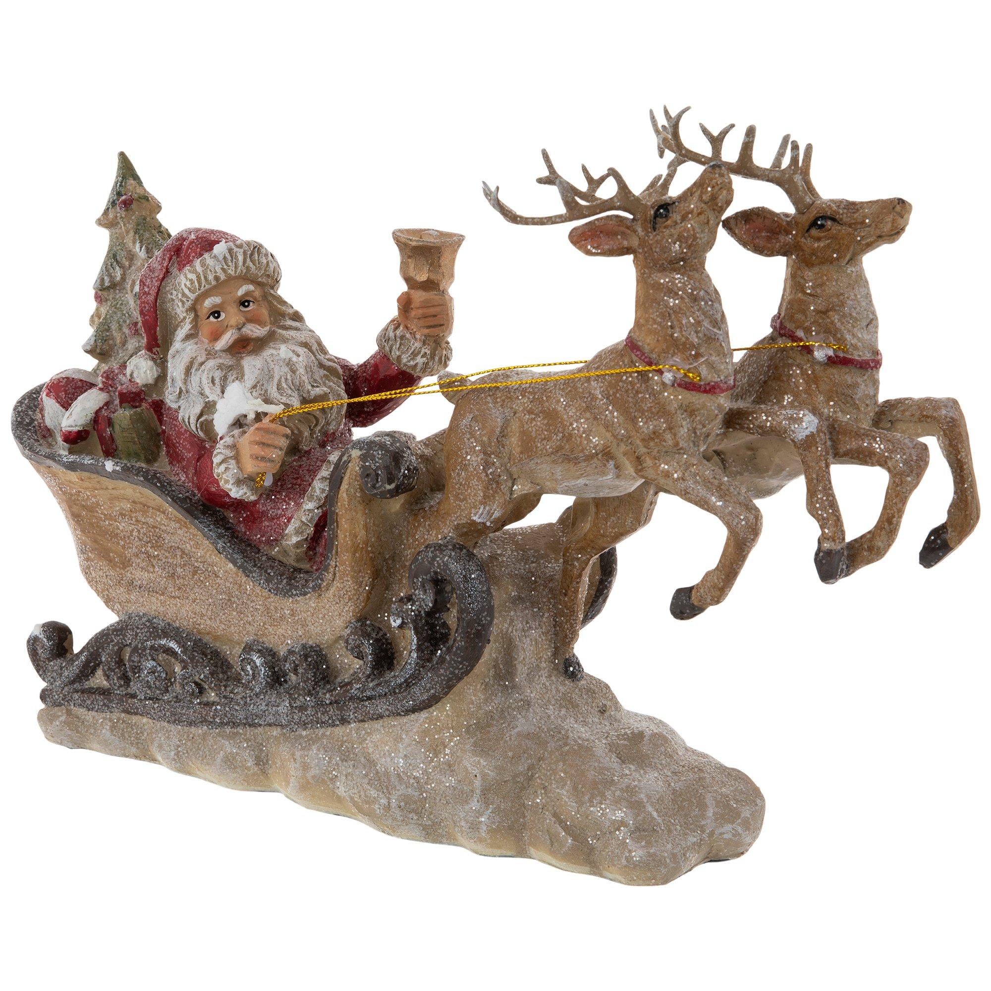 santa claus with reindeers