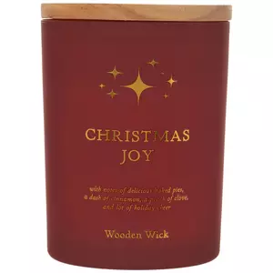 Christmas Joy Wood Wick Jar Candle