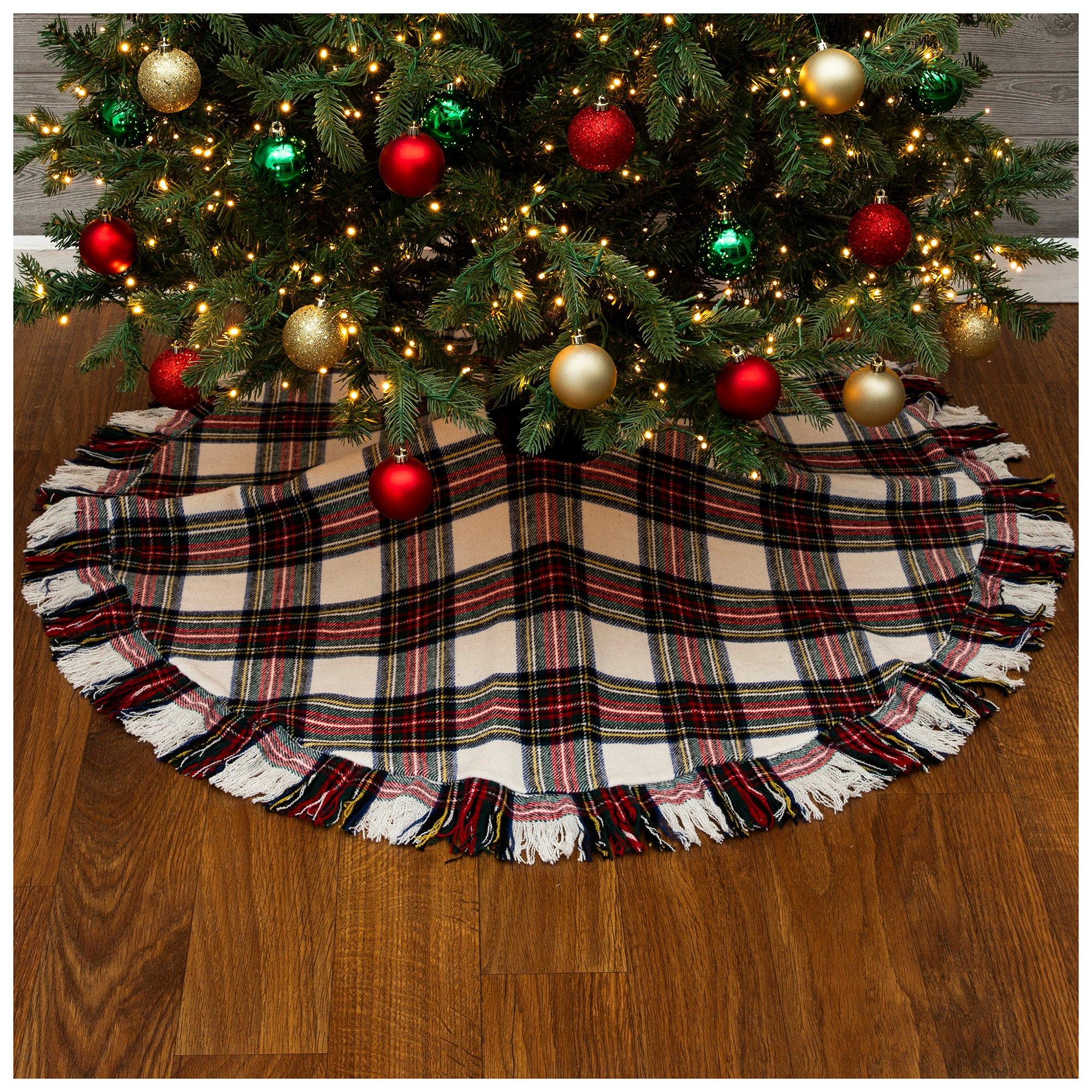 Plaid flannel 2024 tree skirt