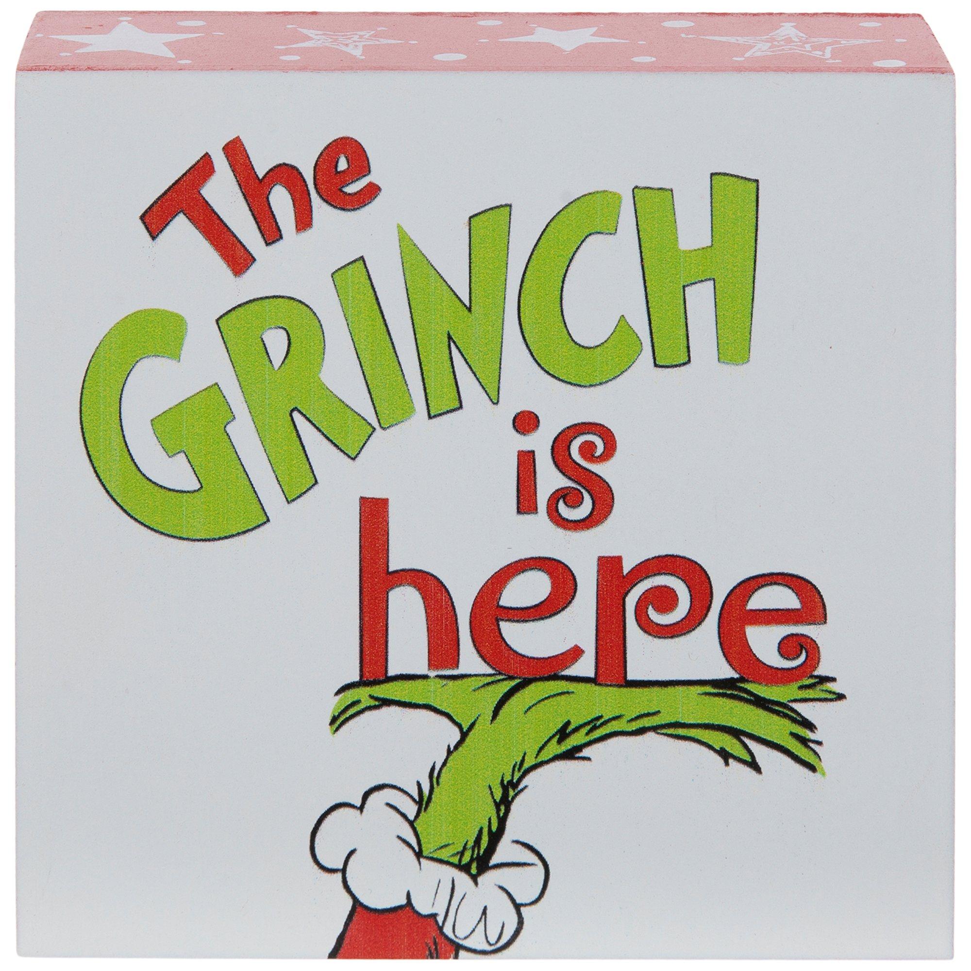 Grinch Is Here Wood Wall Decor