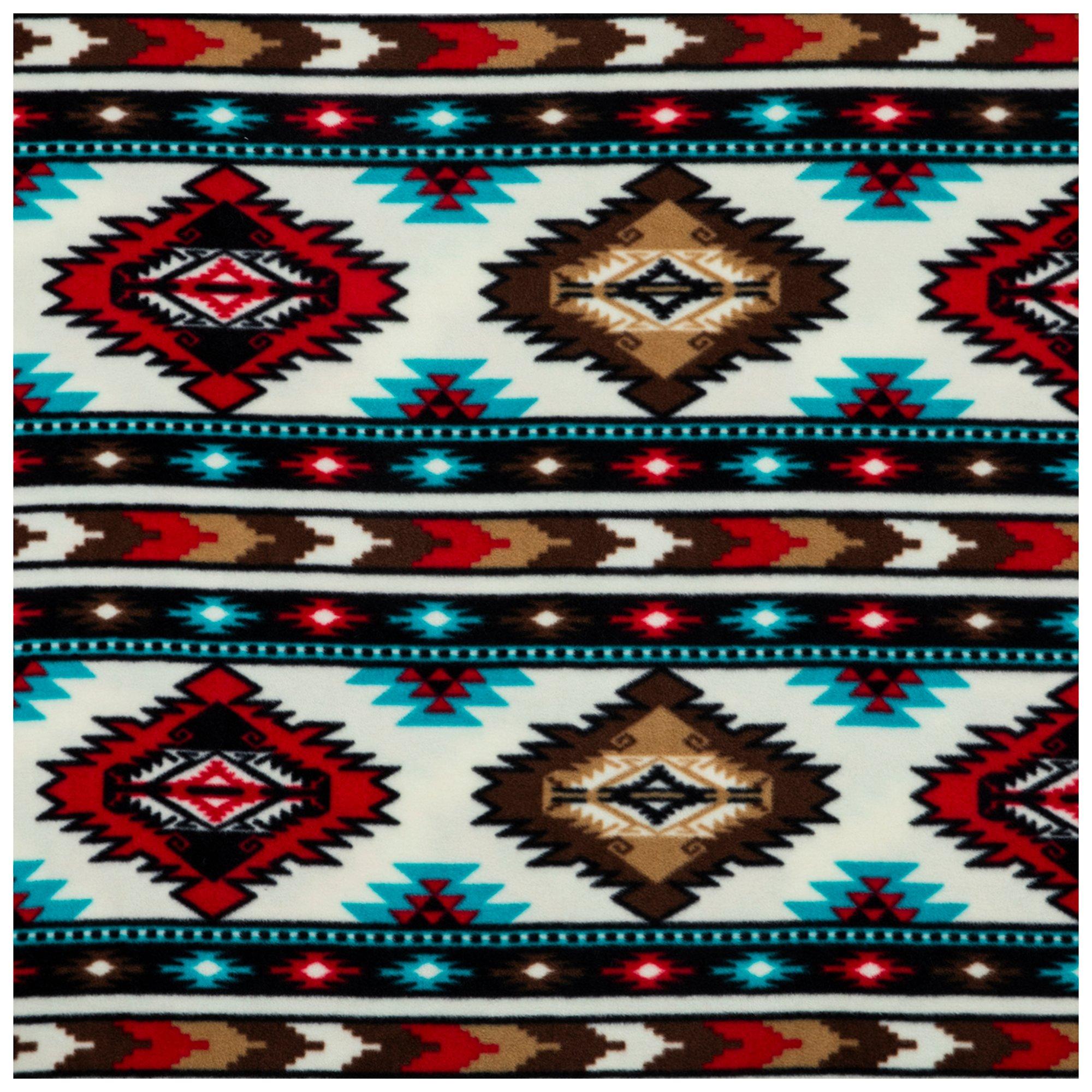 Red & Turquoise Southwestern Fleece Fabric Hobby Lobby 5985684