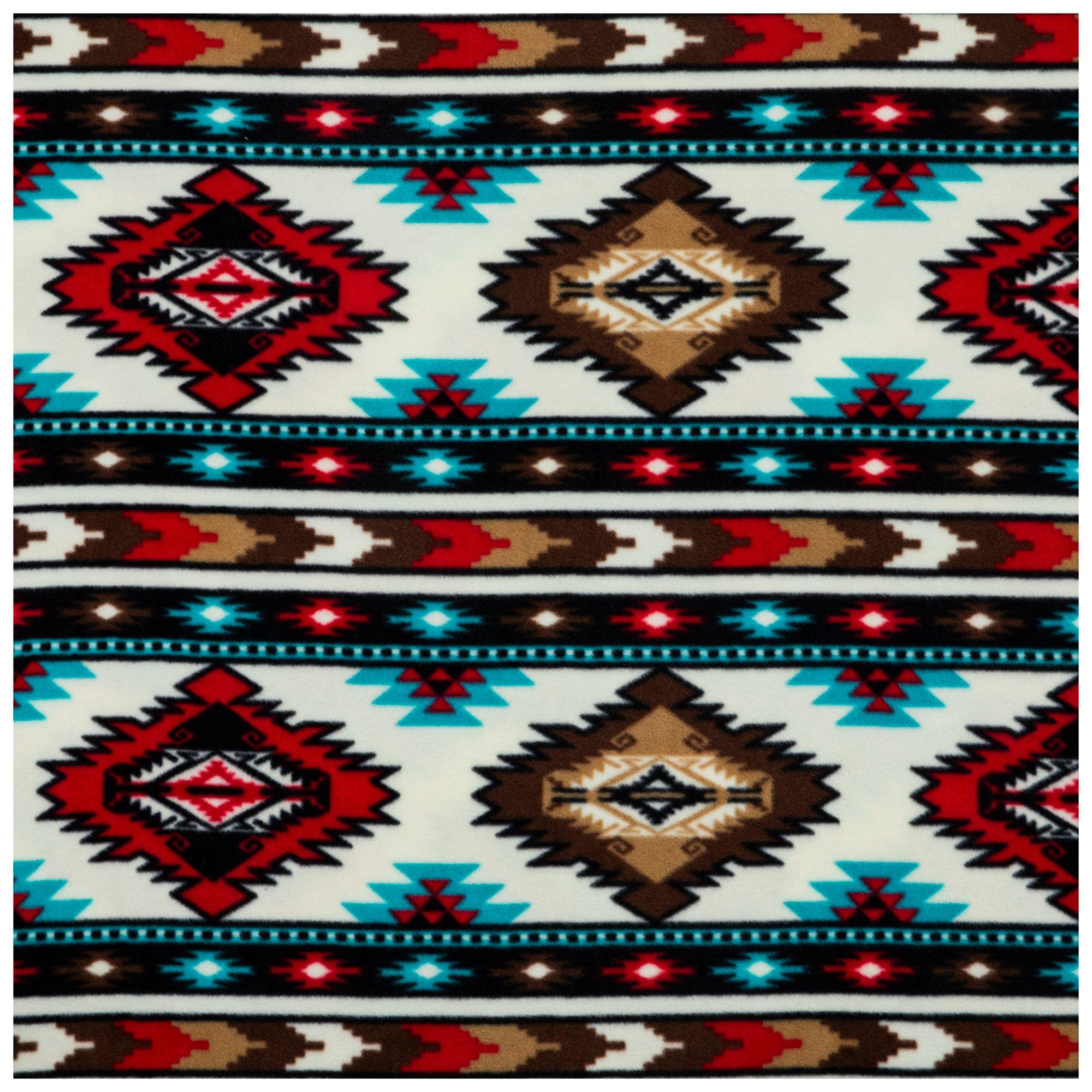 Red & Turquoise Southwestern Fleece Fabric | Hobby Lobby | 5985684