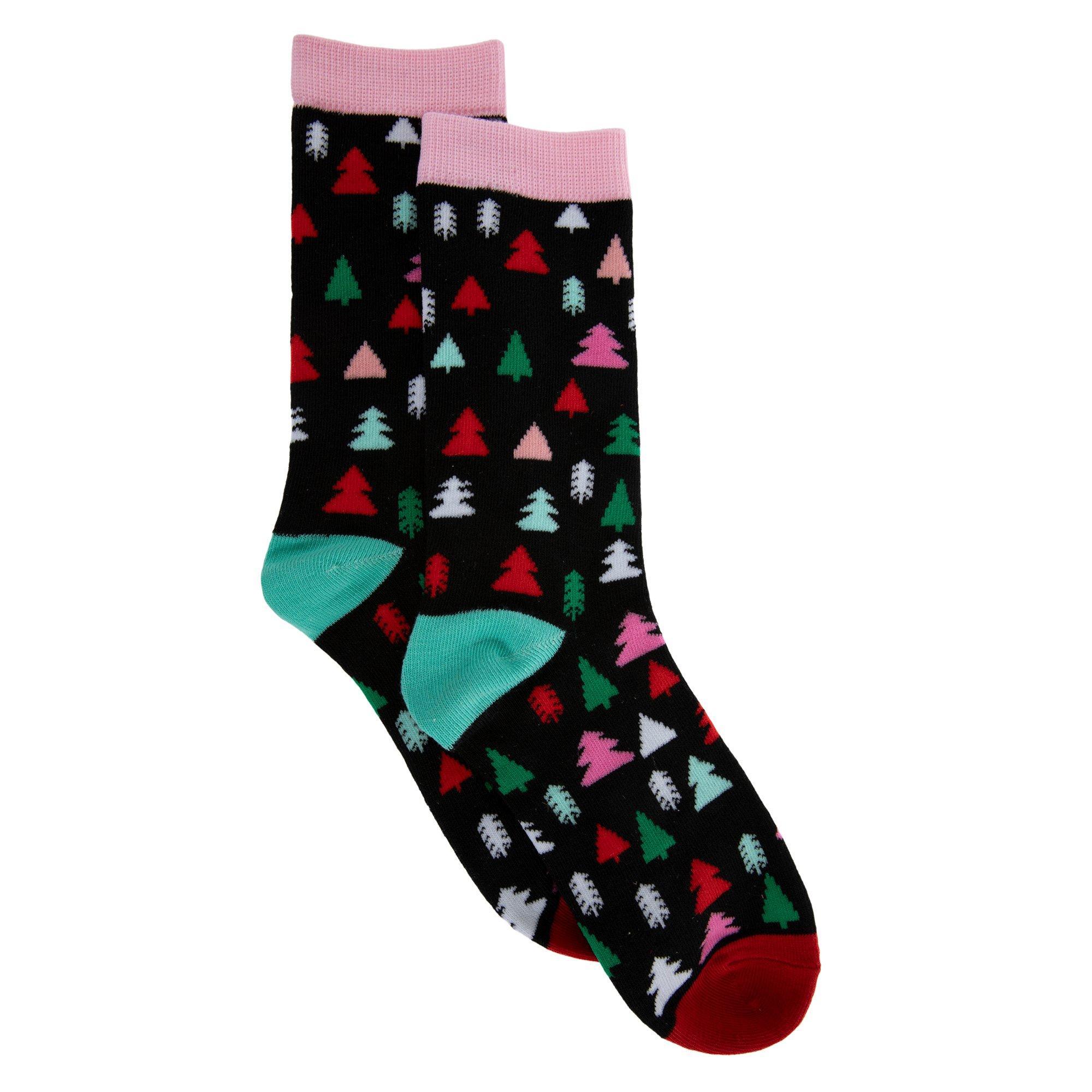 Colorful Trees Crew Socks view 1