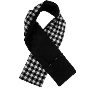 Black Quilted Check Scarf