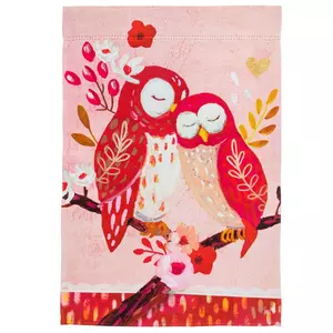 Pink Owls Garden Flag